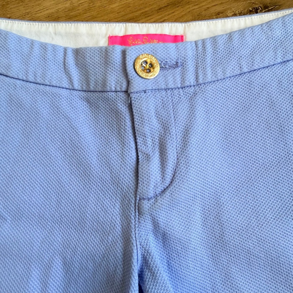 NWT Lilly Pulitzer Buttercup Stretch Short Periwinkle Scalloped Hem Size 0 - Picture 2 of 7